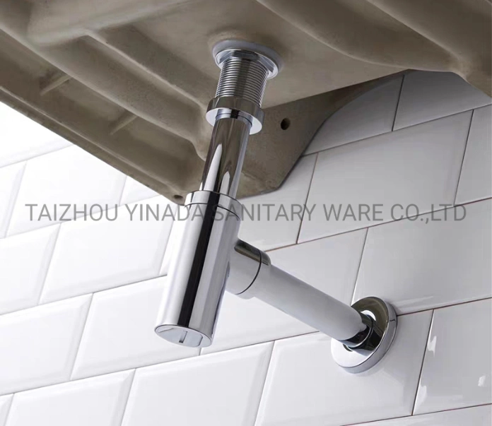 ND005-Bn Classical Lavatory Brass Brushed Nickel T Bottle Trap Siphon Sifone Sink Basin Drain Tube Kit Flesafval Trap